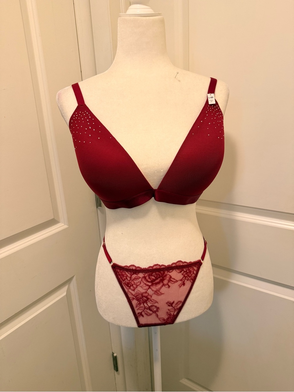 Pink Vivtoria’s Secret Women's Red Push-Up Bra & Panty Set